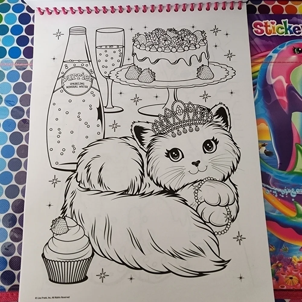 Lisa Frank Tri Fold Portfolio Art Sticker Case